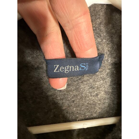 Zegna Sport wool sweater high neck & 1/4 zip gray & cream size small - Picture 11 of 12